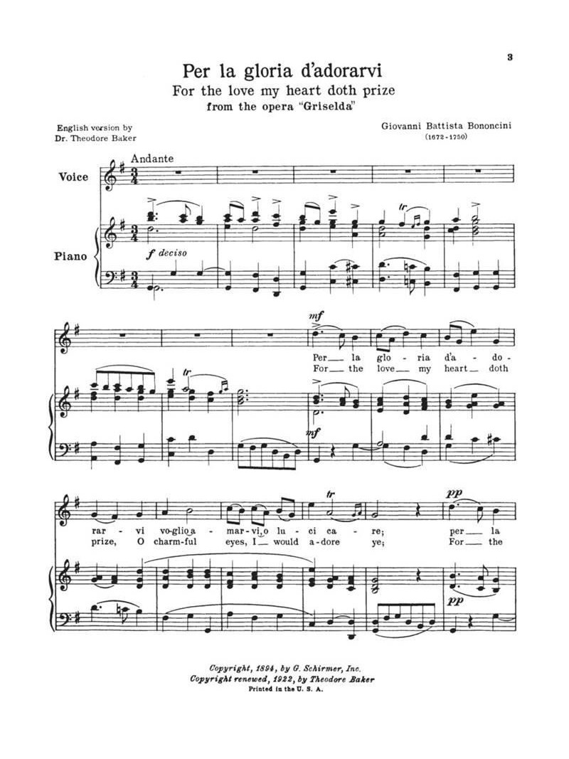 24 Italian Songs & Arias of the 17th & 18th Centuries