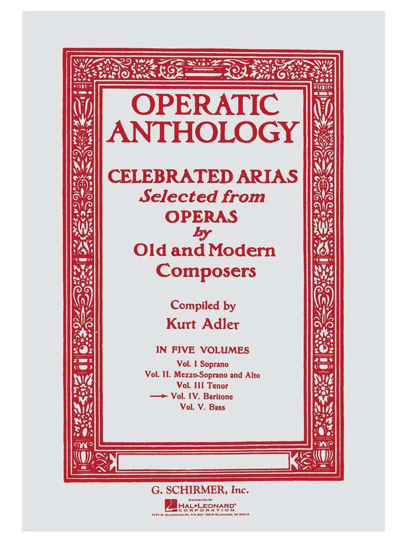 Operatic Anthology – Baritone and Piano  Volume 4