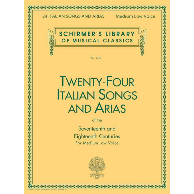 24 Italian Songs & Arias of the 17th & 18th Centuries (Meium Low Voice)