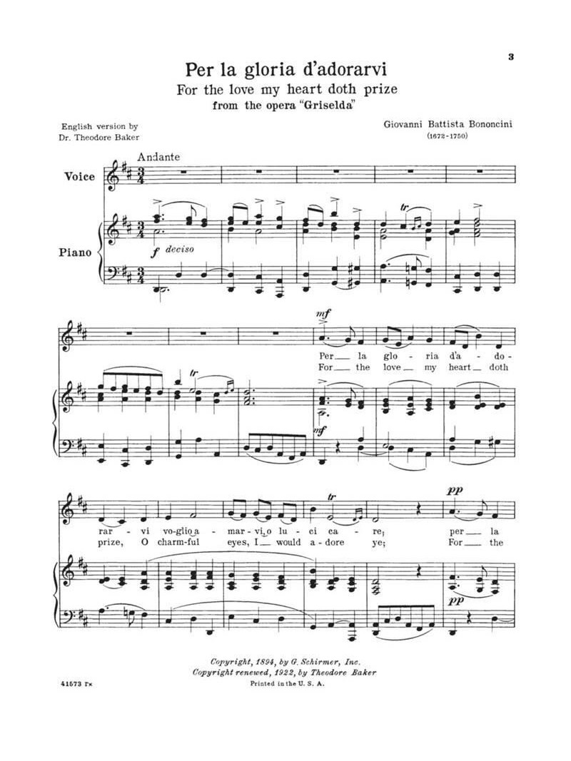 24 Italian Songs & Arias of the 17th & 18th Centuries (Medium Low Voice)