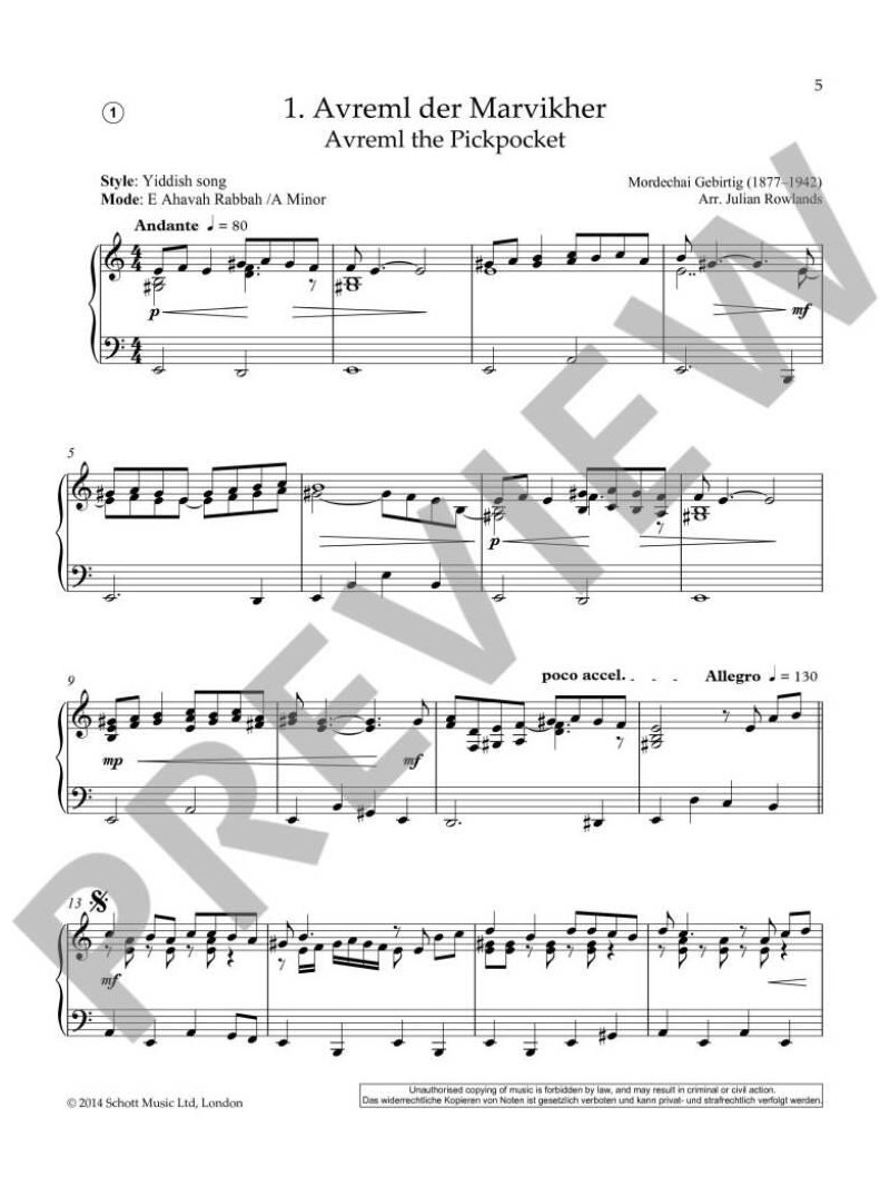 Klezmer Piano Collection (book & Audio Download)