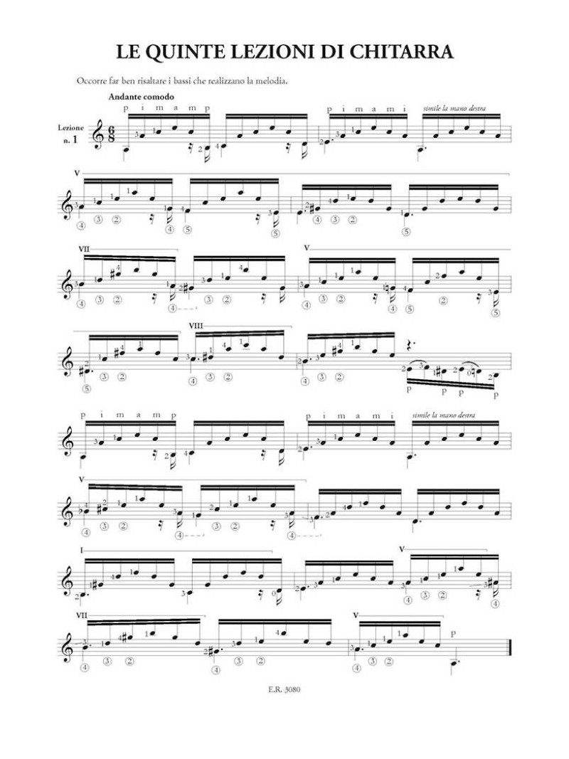 Sagreras - Le Quinte Lezioni di Chitarra