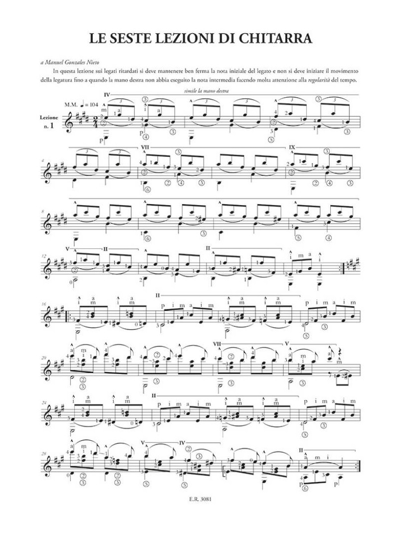 Sagreras - Le Seste Lezioni di Chitarra