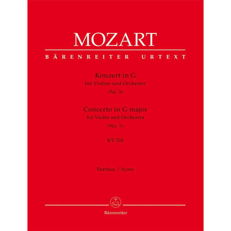 Concerto for Violin and Orchestra no. 3 in G major K. 216