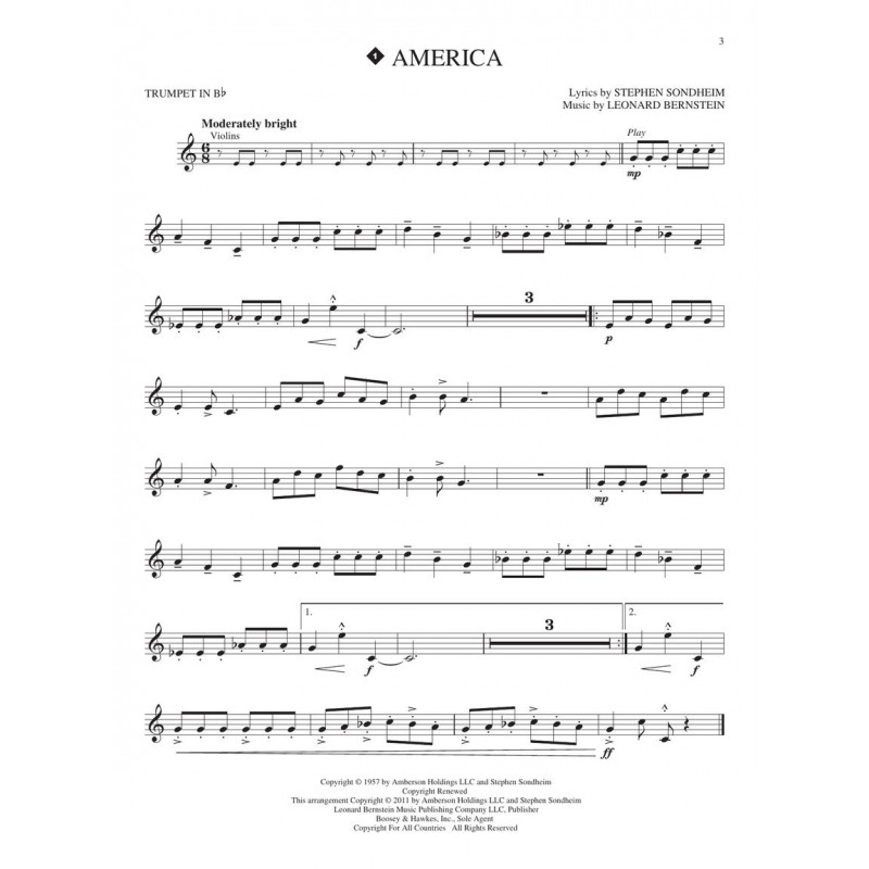 West Side Story for Trumpet (book/CD)