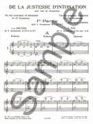 De La Justesse D'Intonation (for all Saxophones)