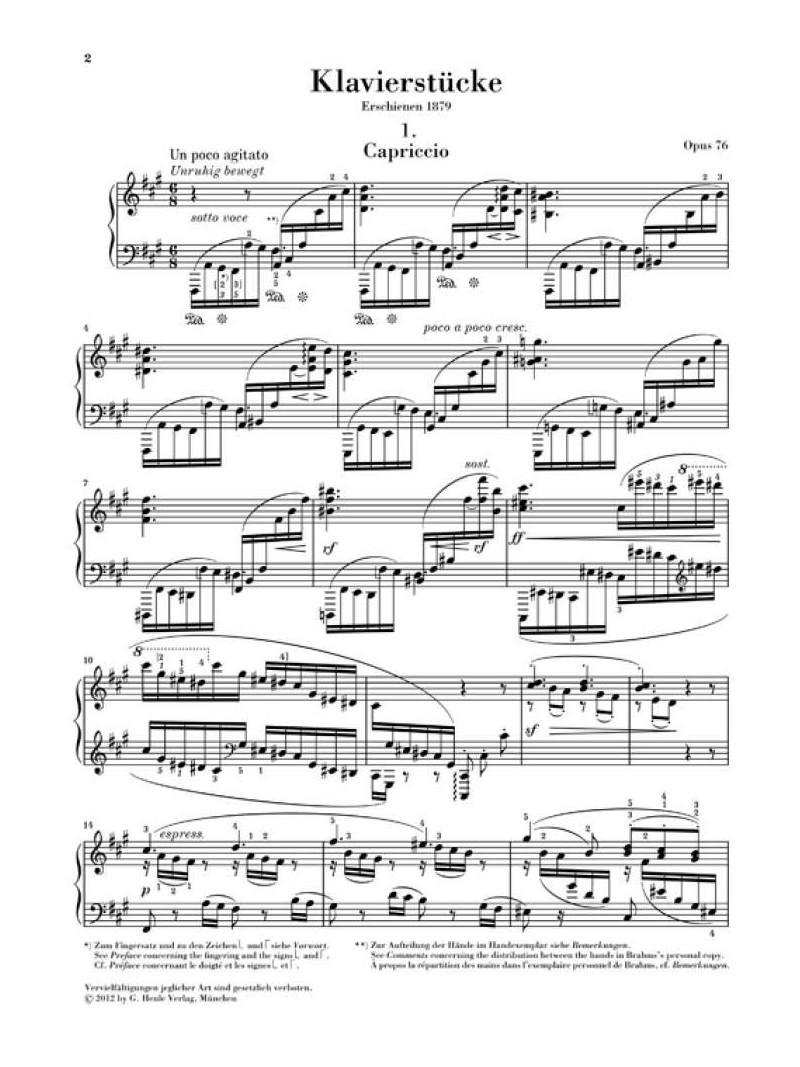 Brahms - Piano Pieces Op. 76 (Klavierstucke)