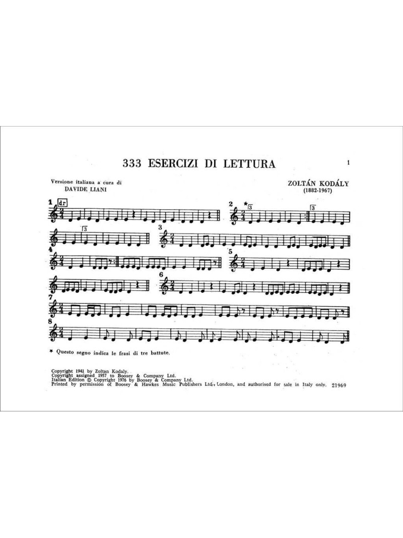 Metodo Corale Kodaly: 33 Esercizi di Lettura