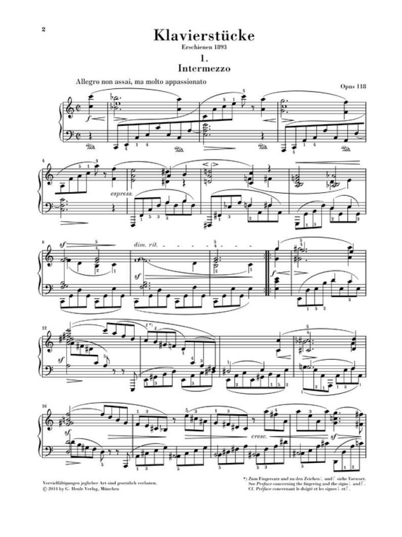 Brahms - Piano Pieces Op. 118 (Klavierstucke)