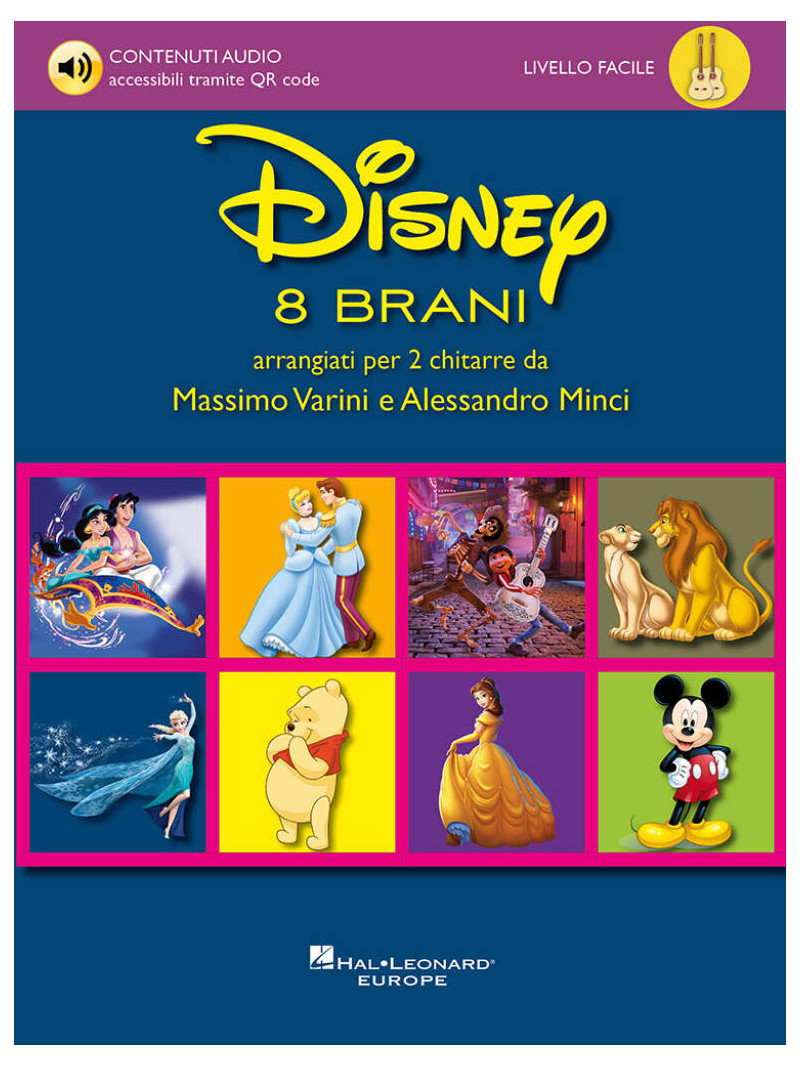 Disney – 8 brani arrangiati per 2 chitarre - facile (libro/Audio Online)