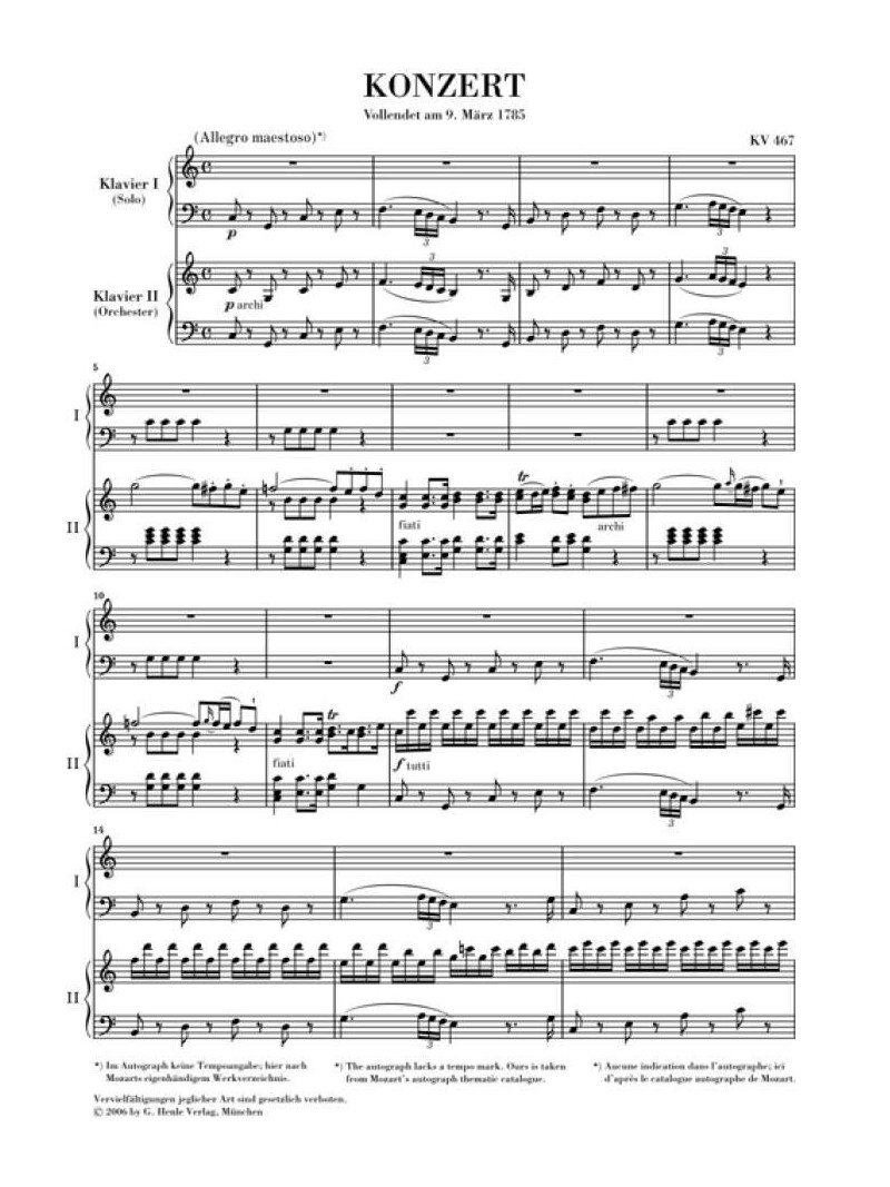 Mozart - Piano Concerto no. 21 in C major K. 467