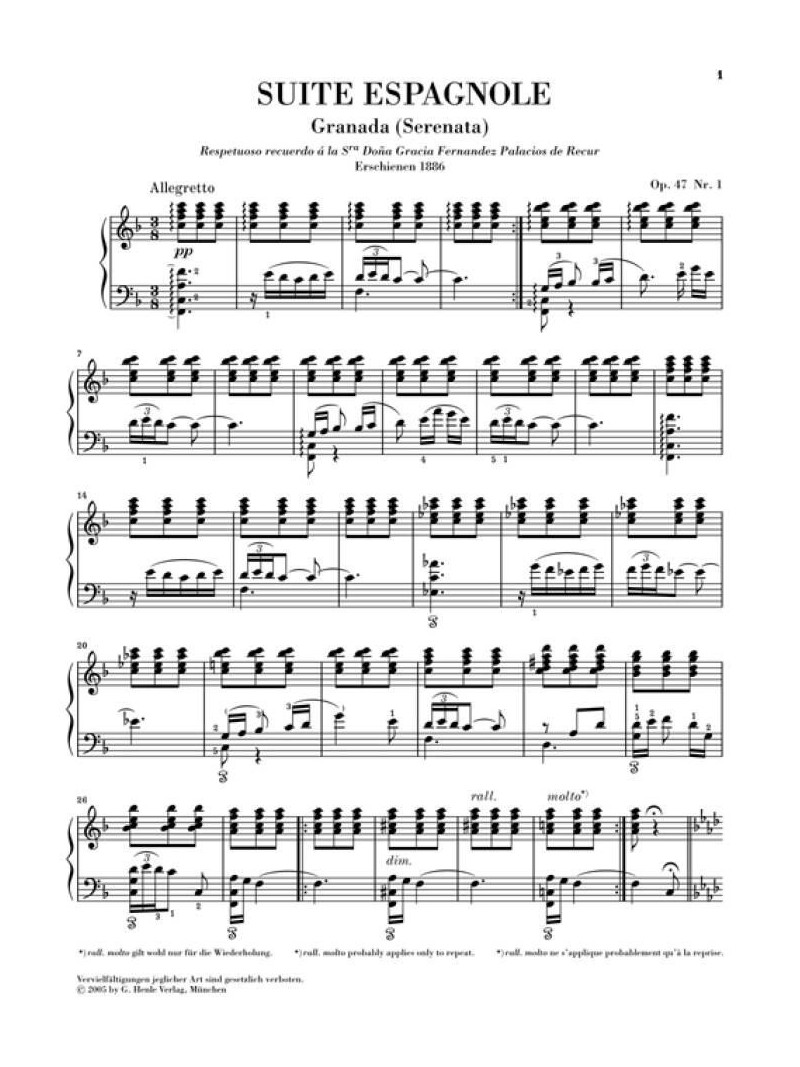 Albeniz - Suite Espagnole op. 47