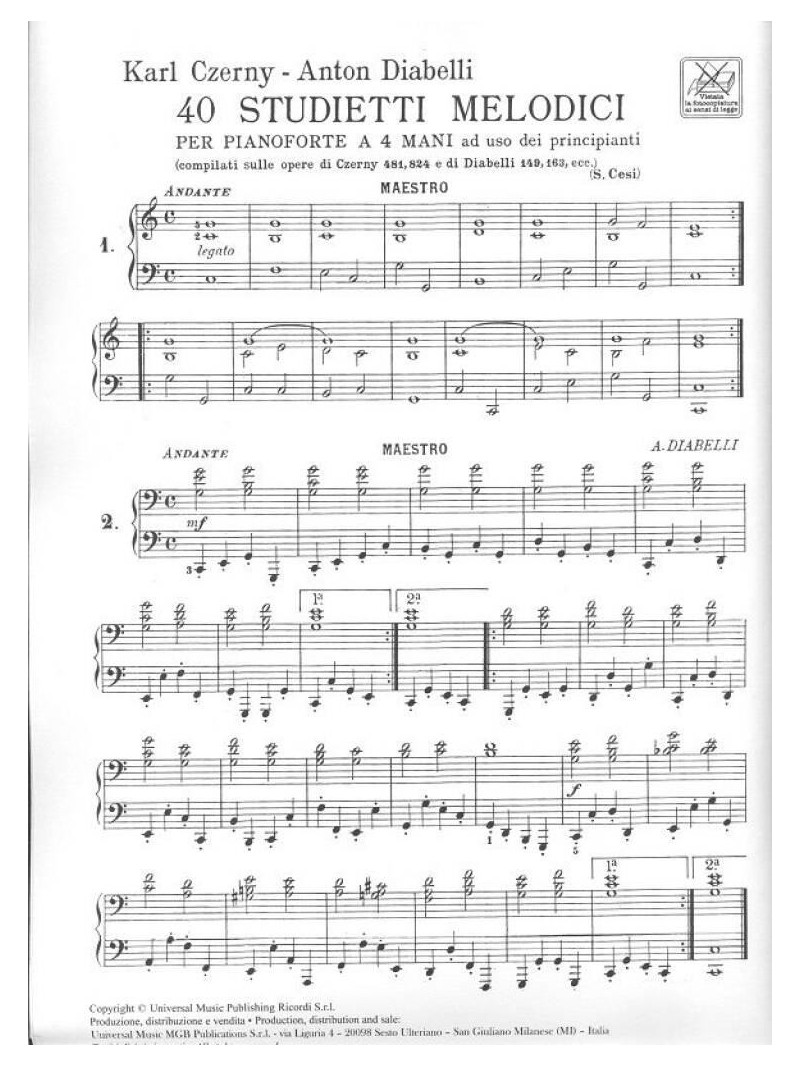 40 Studietti melodici (Piano a 4 mani)