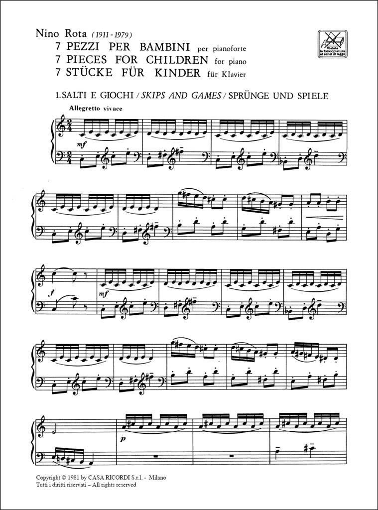 Nino Rota - 7 pezzi per bambini (Pianoforte)