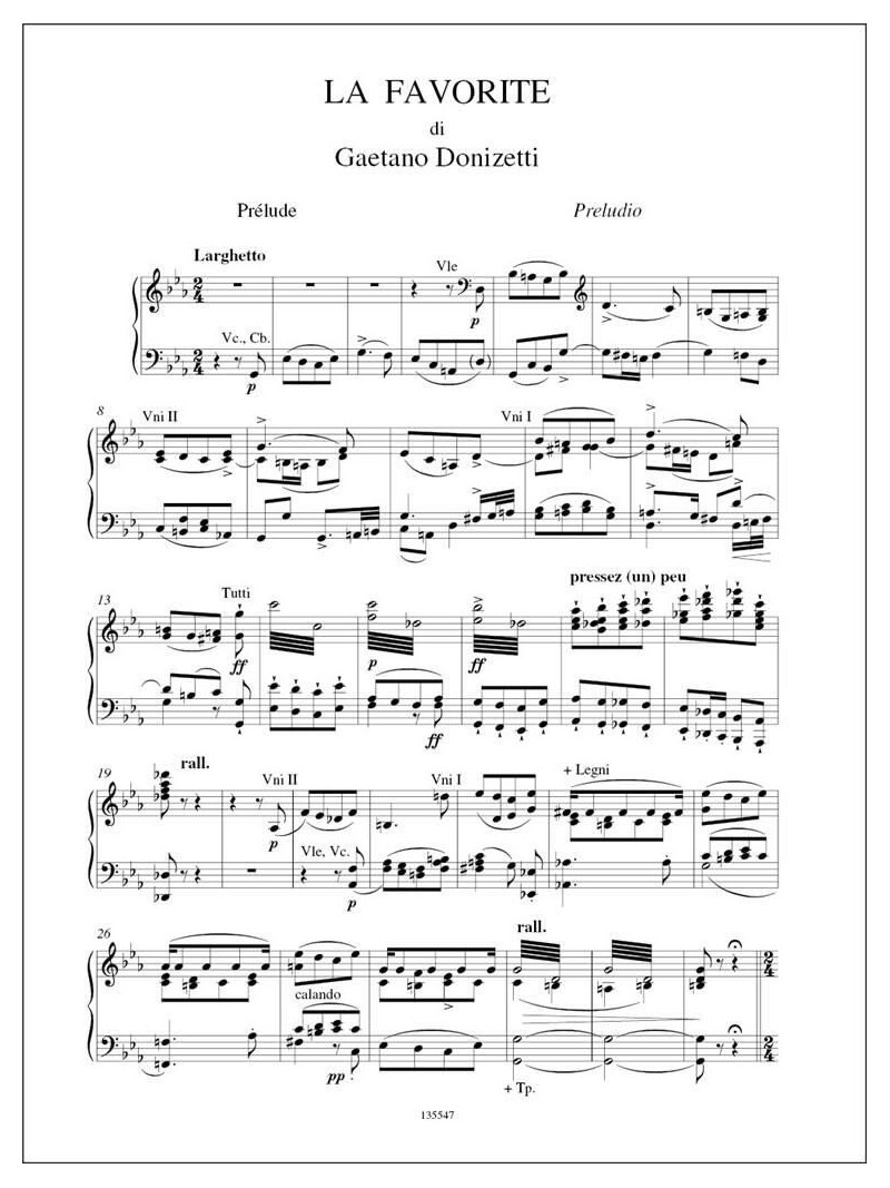 La Favorite (Vocal and Piano Reduction)