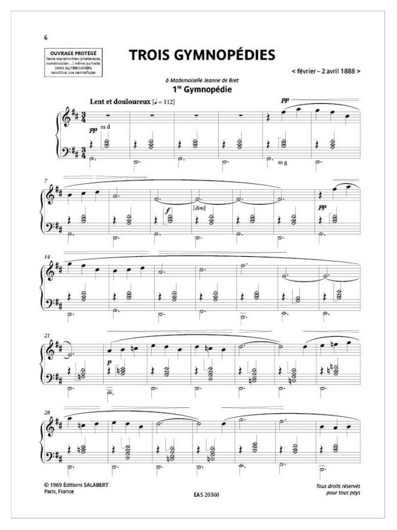 Trois Gymnopédies - Pour Piano
