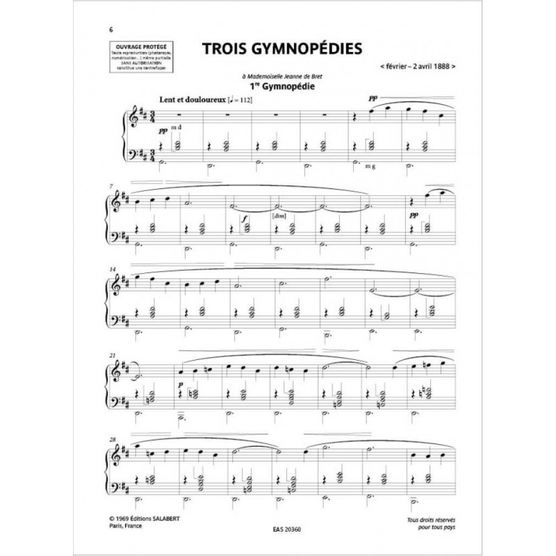 Trois Gymnopédies - Pour Piano