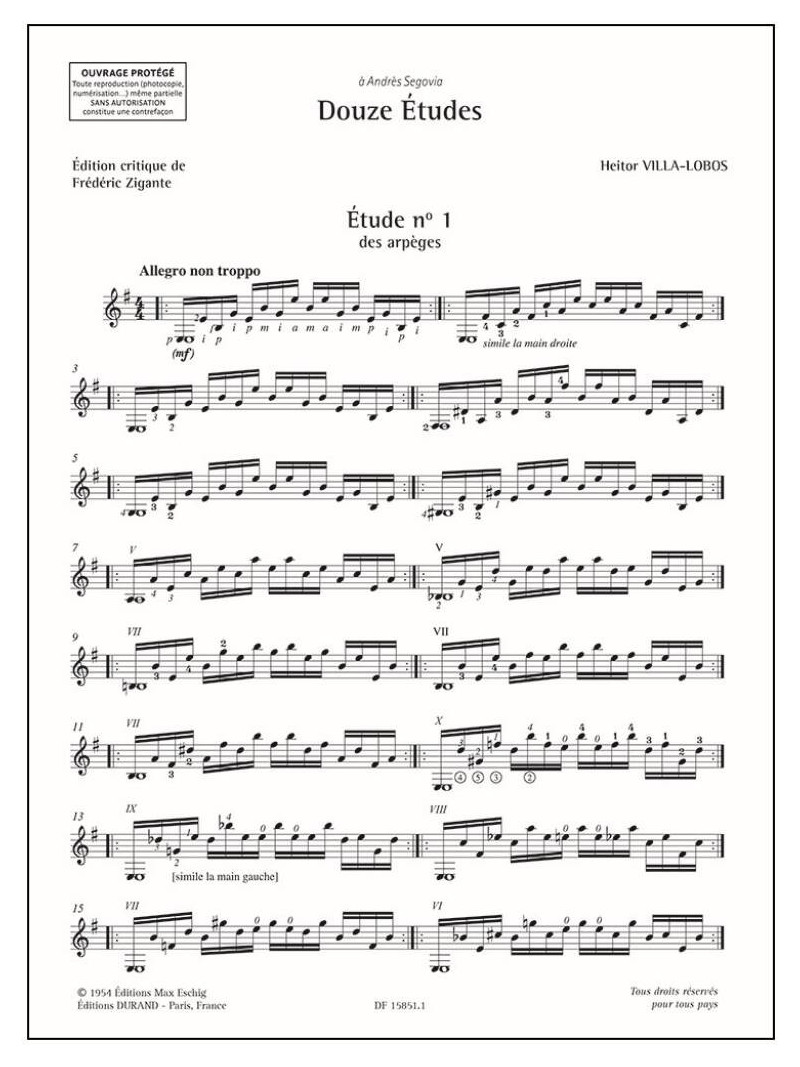 Douze Etudes pour Guitar
