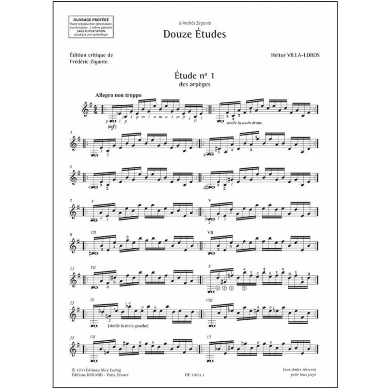 Douze Etudes pour Guitar