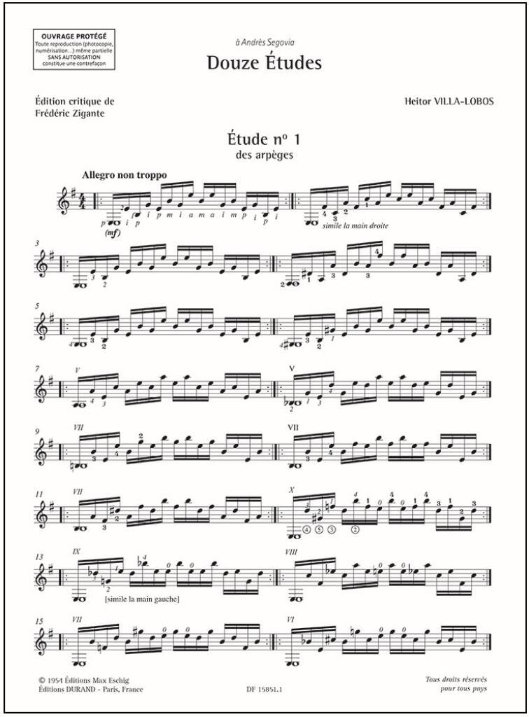 Douze Etudes pour Guitar