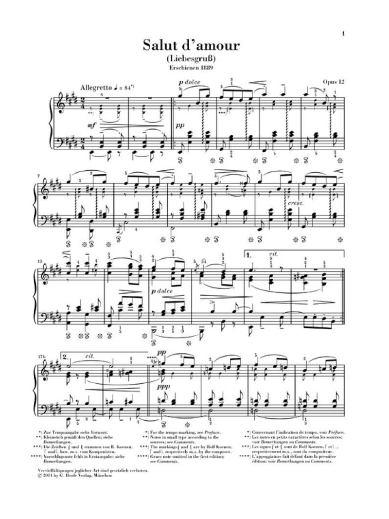 Elgar - Salut D'Amour op. 12 (Piano)