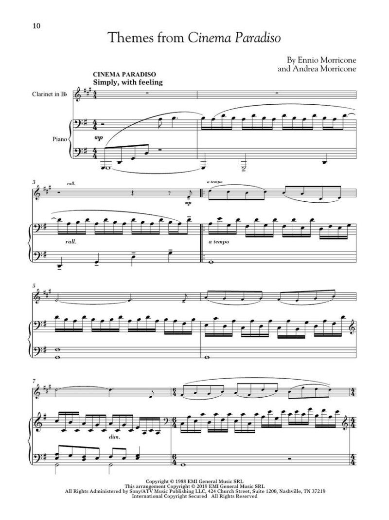 Movie Themes for Classical Players - Clarinet and Piano (book & Audio Online)
