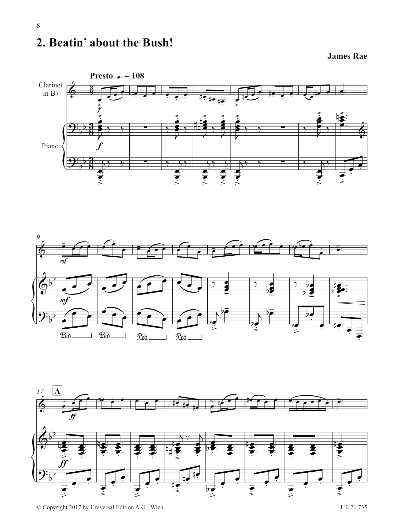 Two Antipodean Sketches for clarinet and piano 