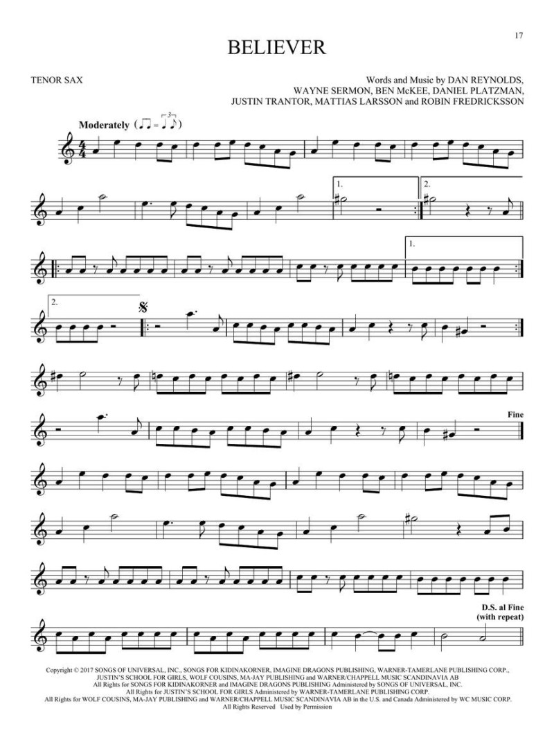 101 Most Beautiful Songs for Tenor Sax