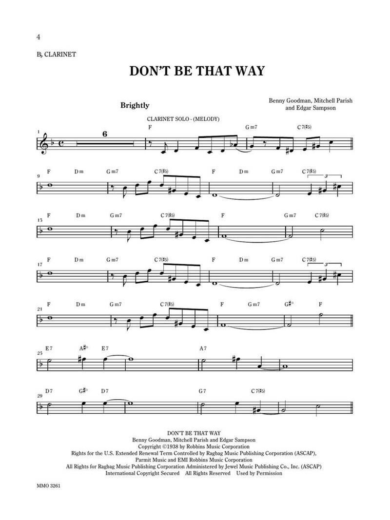 Swing With A Band - Music Minus One Clarinet (book & Audio Online