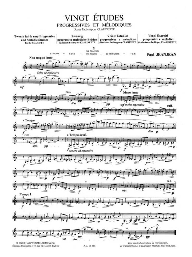 Etudes Progressives et Melodiques - Clarinette