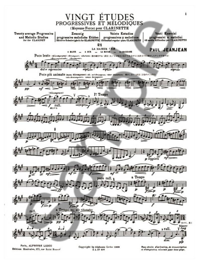 Etudes Progressives et Melodiques II - Clarinette