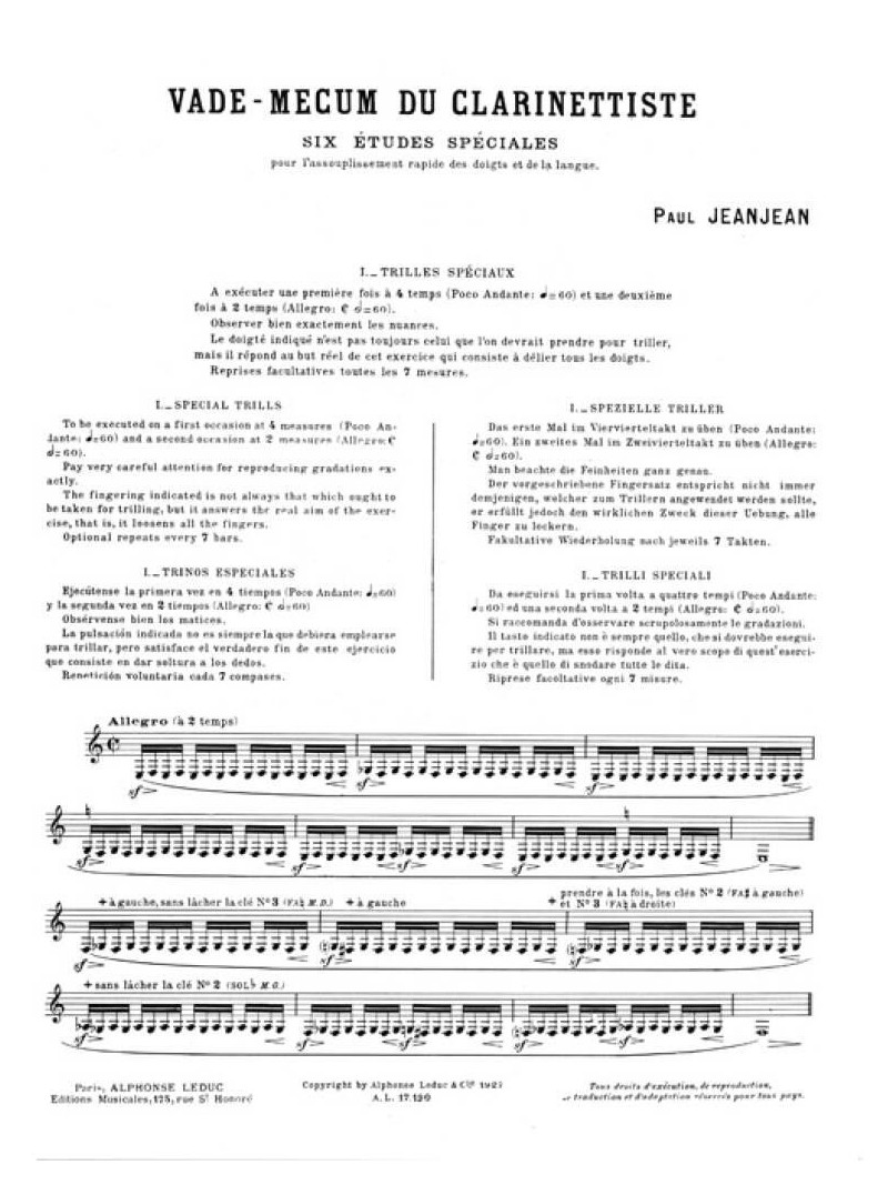 "Vade-Mecum" du Clarinettiste