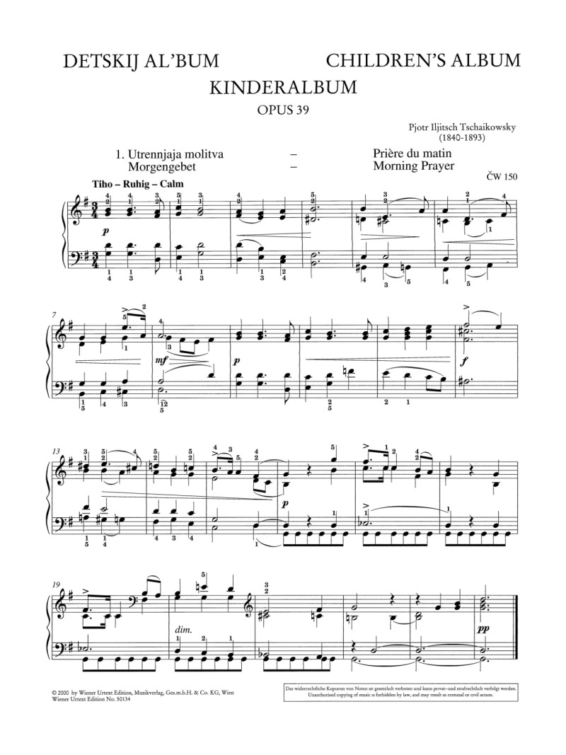 Tchaikovsky - Kinderalbum Opus 39