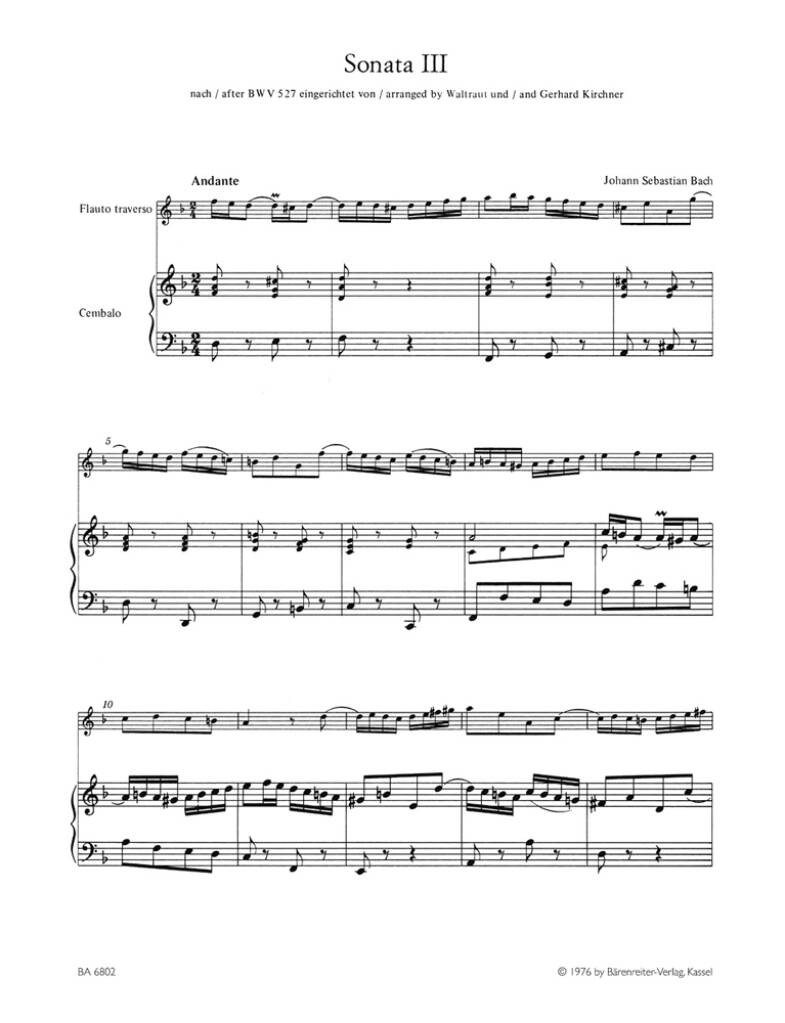 J.S. Bach - Sechs Sonaten Nach BWV 525-530 Vol. II (Flute)