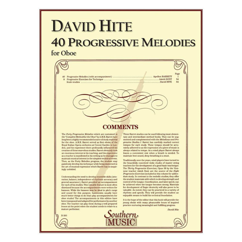 david hite 40 Progressive Melodies for Oboe,