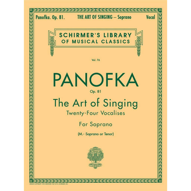 Panofka Art of Singing, Panofka vocalises,