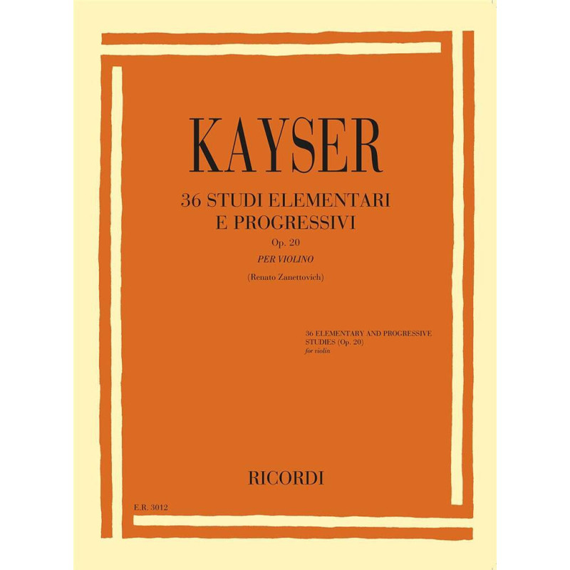 Kayser Studi elementari e progressivi violino, studi per violino,