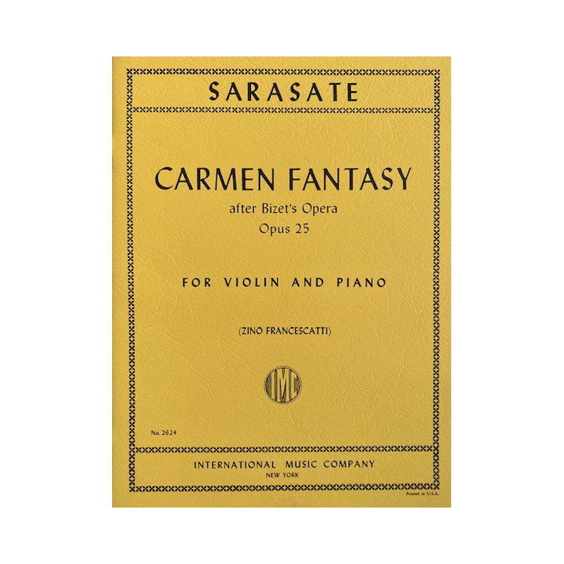 Pablo de Sarasate Carmen Fantasy violin,