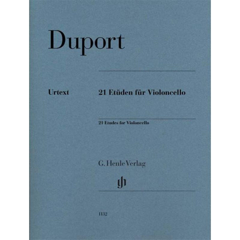 Duport 21 Etudes for Violoncello, spartiti Henle Urtex,