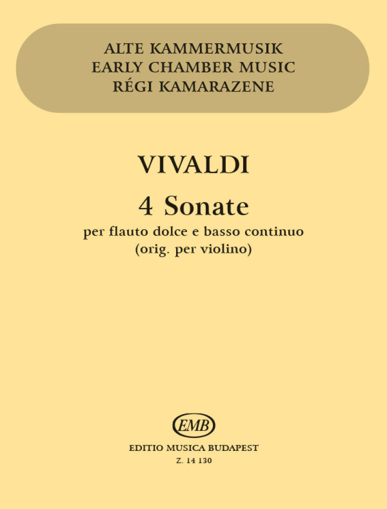 Vivaldi, Antonio: 4 Sonate per flauto dolce e basso continuo