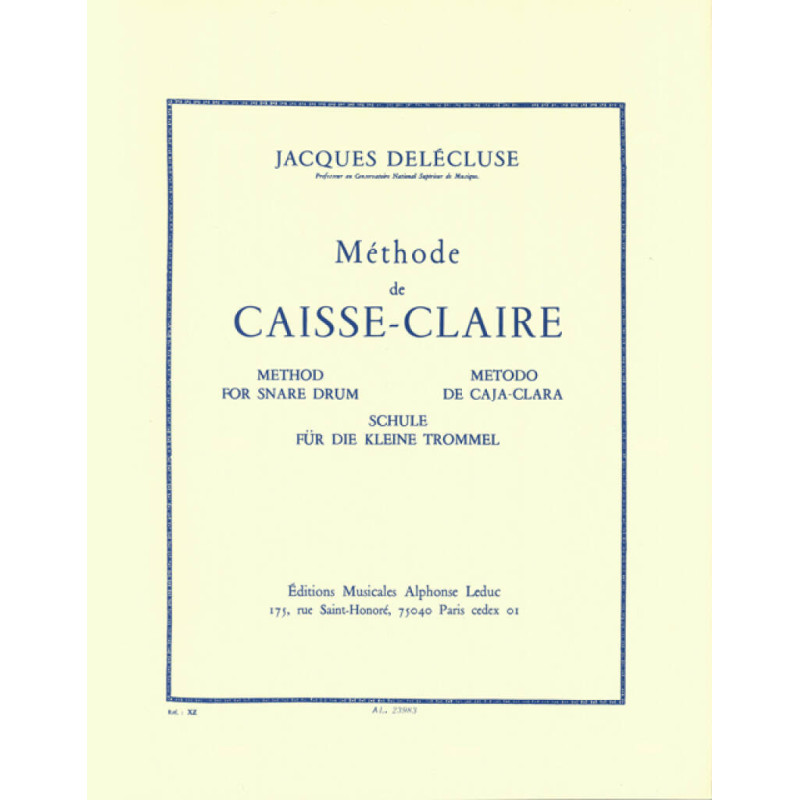 Delecluse snare drum, metodo delecluse