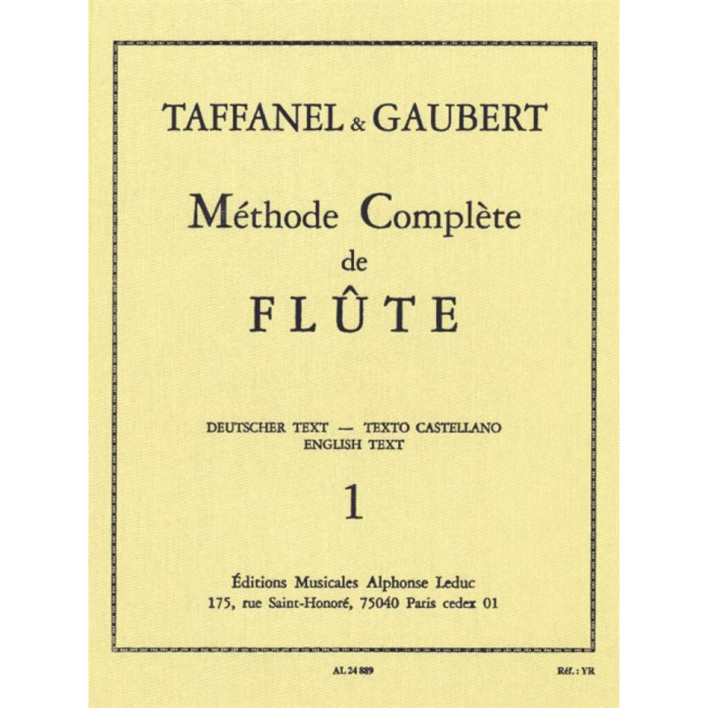 Taffanel Méthode Complète de Flûte 1,