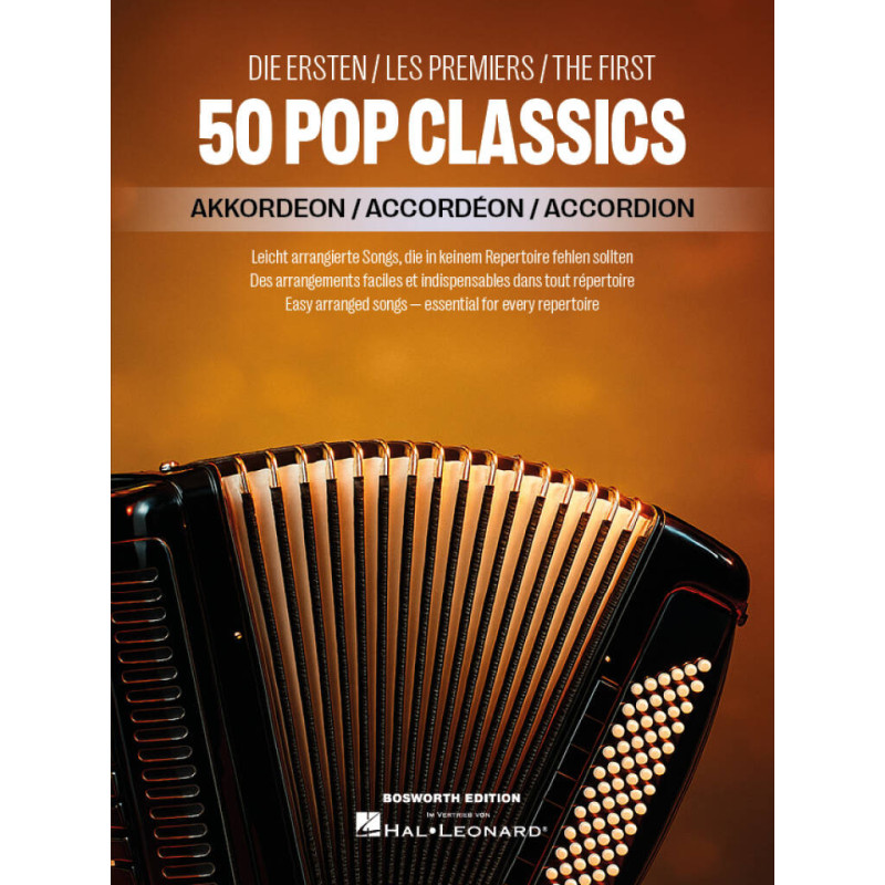 50 Pop Classics Accordion, spartiti pop facili per fisarmonica,