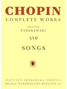 Paderewski Chopin Complete Works XVII Songs,