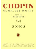 Paderewski Chopin Complete Works XVII Songs,