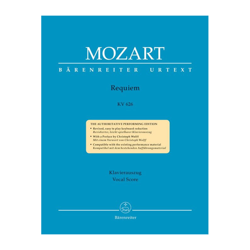 Mozart Requiem K 626 Vocal Score,