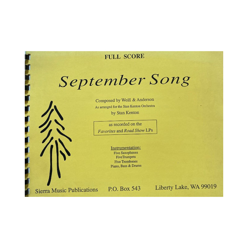 Stan Kenton September Song Big Band Arrangement,